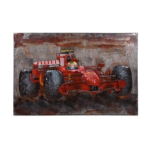 Garden Pleasure Wandbild 3D Rennwagen, Metall