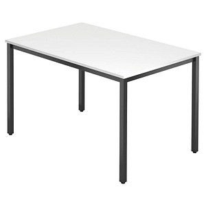 4032062173602 - HAMMERBACHER Konferenztisch VDQ12 weiß rechteckig Vierkantrohr schwarz 1200 x 800 x 720 cm