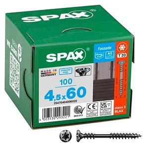 SPAX® Fassadenschrauben T20 Linsensenkkopf BLAX A2 25470404506022 4,5 mm x 60 mm, 100 St.