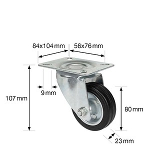 4001073009859 - Transportgeräte-Lenkrolle RO 6184 silber 4001073009859 WAGNER design yourself