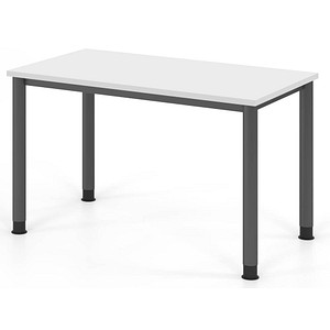 4032062310953 - HS612 Schreibtisch weiß rechteckig 4-Fuß-Gestell grau 1200 x 672 cm