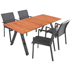 4041908125408 - Sitzgruppe Davina anthrazit Kunststoff Metall 5-teilig 4041908125408 Garden Pleasure