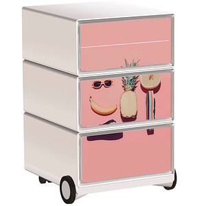 PAPERFLOW easyBox Tropical Rollcontainer weiß, bunt 61329 4 Auszüge 39,0 x 43,6 x 64,2 cm