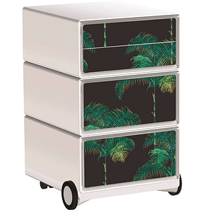 PAPERFLOW easyBox Tropical Rollcontainer weiß, bunt 62455 4 Auszüge 39,0 x 43,6 x 64,2 cm