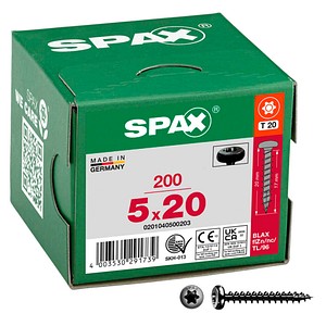 SPAX® Universalschrauben T20 Halbrundkopf BLAX 0201040500203 5 mm x 20 mm, 200 St.