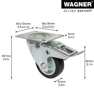 4001073009941 - Transportgeräte-Lenkrolle RO 7184 silber 4001073009941 WAGNER design yourself