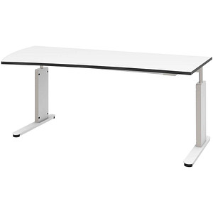 4059484224842 - röhr Imperia höhenverstellbarer Schreibtisch weiß Trapezform C-Fuß-Gestell weiß 1800 x 800 1000 cm 4059484224842 - röhr Imperia höhenverstellbarer Schreibtisch weiß Trapezform C-Fuß-Gestell weiß 1800 x 800 1000 cm