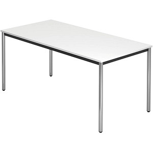 4032062173671 - HAMMERBACHER Konferenztisch VDR16 weiß rechteckig Rundrohr chrom 1600 x 800 x 720 cm