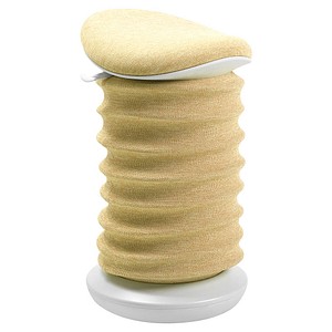 4014296372792 - Hocker SITNESS 4D ergonomisch aktives Sitzen gepolsterter Sattelsitz höhenverstellbar um 360° drehbar Tragegriff papyrusweiß gelb