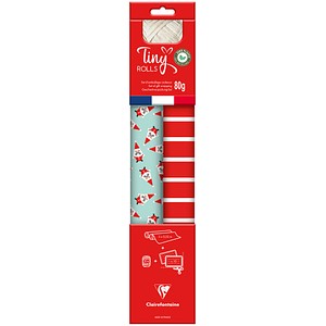 3329682238905 - Geschenkverpackungs-Set Clairefontaine 2 Tinyrollen Geschenkpapier L 5 m x B 350 mm Geschenkband L 20 m & 10 Geschenkanhänger