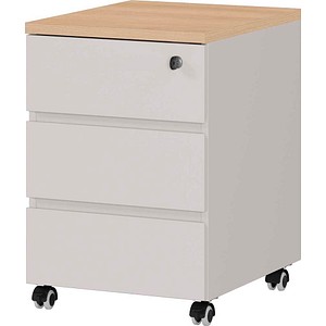 GERMANIA Lissabon Rollcontainer kaschmir, lindberg-eiche 3 Auszüge 40,0 x 50,0 x 60,0 cm