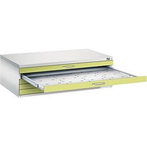 CP 7200 Planschrank clowngrün, lichtgrau 5 Schubladen 135,0 x 96,0 x 42,0 cm, 1 St.