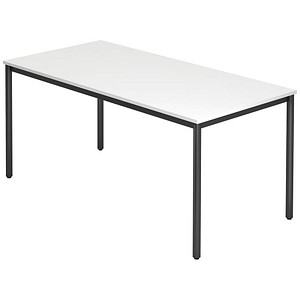 4032062173688 - HAMMERBACHER Konferenztisch VDR16 weiß rechteckig Rundrohr schwarz 1600 x 800 x 720 cm