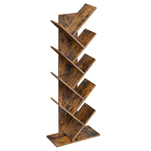 6955880316656 - Vasagle Bücherregal Standregal mit 8 Ebenen in Baumform aus Holz für Wohnzimmer Home Office und Büro Vintage Dunkelbraun von Songmics LBC11BX