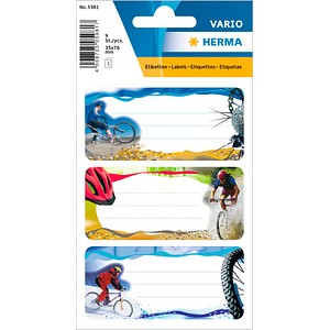 4008705059817 - 10 x Buchetiketten Vario Schule Mountainbike 3 Blatt 4008705059817 - 10 x Buchetiketten Vario Schule Mountainbike 3 Blatt