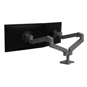 0698833091700 - Monitorarm LX Pro Dual für 2 Displays nebeneinander bis 27″ neig- schwenk- drehbar höhenverstellbar Tischhalterung VESA Metall dunkelgrau