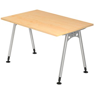 4032062002568 - HAMMERBACHER AS12 höhenverstellbarer Schreibtisch ahorn rechteckig A-Fuß-Gestell silber 1200 x 800 cm 4032062002568 - HAMMERBACHER AS12 höhenverstellbarer Schreibtisch ahorn rechteckig A-Fuß-Gestell silber 1200 x 800 cm