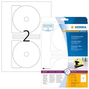 50 HERMA CD-Etiketten 5115 weiß