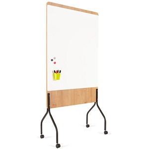 8427951810090 - Mobiles Whiteboard Natural drehbar magnethaftend Stahl auf Melaminholzplatte B 1000 x H 1200 mm