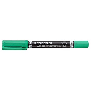 Staedtler Permanentmarker Lumocolor duo, 348-5, Packung, grün, 0,6-1,5mm Rundspitze/doppel 4007817348420 Staedtler