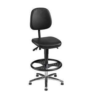 4260046926542 - mey chair Arbeitsdrehstuhl WF-H-KL-FR3-ALU schwarz Kunstleder