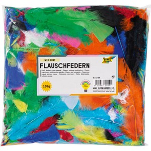 4001868531091 - Federn mehrfarbig Flauschfedern MIX BUNT 100 g