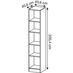 4032062144336 - HAMMERBACHER Aktenregal Unni SE1 weiß 406 x 400 x 2004 cm 4032062144336 - HAMMERBACHER Aktenregal Unni SE1 weiß 406 x 400 x 2004 cm