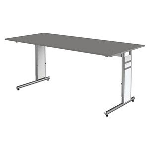 4044917431409 - Priola höhenverstellbarer Schreibtisch grafit rechteckig C-Fuß-Gestell silber 1800 x 800 cm 4044917431409 - Priola höhenverstellbarer Schreibtisch grafit rechteckig C-Fuß-Gestell silber 1800 x 800 cm