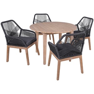 4041908139276 - Sitzgruppe ARVADAPOMONA anthrazit natur Holz 5-teilig 4041908139276 Garden Pleasure