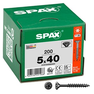 SPAX® Universalschrauben T20 Senkkopf BLAX 0191040500403 5 mm x 40 mm, 200 St.