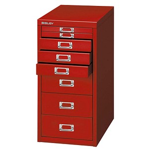 BISLEY MultiDrawer™ L298 Schubladenschrank kardinalrot 8 Schubladen 27,8 x 38,0 x 59,0 cm