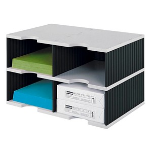 styro Sortierstation Styrodoc Jumbo Grundeinheit grau/schwarz mit 4 Fächern styro Sortierstation Styrodoc Jumbo Grundeinheit grau/schwarz mit 4 Fächern