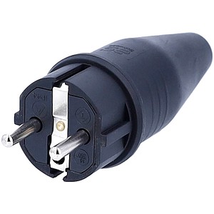 4011160604126 - Asschwabe - as Schwabe Vollgummi Schutzkontakt Schukostecker 230V 16A IP44 bis max 3×15 mm²