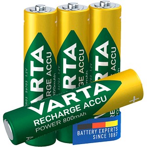 VARTA Akkus RECHARGE ACCU Power Ni-MH Micro AAA 800 mAh, 4 St.