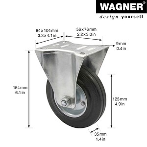 4001073010053 - Transportgeräte-Bockrolle RO 8124 silber 4001073010053 WAGNER design yourself