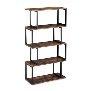 4052025316006 - Bücherregal Industrial Design 5 Ablagen mdf & Metall HxBxT 136 x 73 x 30 cm Standregal braun schwarz - Relaxdays 4052025316006 - Bücherregal Industrial Design 5 Ablagen mdf & Metall HxBxT 136 x 73 x 30 cm Standregal braun schwarz - Relaxdays
