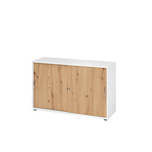 4032062304600 - Schiebetürenschrank 1752 (H x B x T) 748 x 120 x 400 mm 2 Ordnerhöhen abschließbar weiß asteiche 4032062304600 Hammerbacher