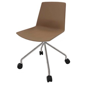 8052877356157 - Besucherstuhl Clue braun weiß   chrom ohne Armlehnen Fußkreuz 8052877356157 Quadrifoglio