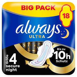 8006540732625 - Binden Ultra Secure Night mit Flügeln 8006540732625 always 18 Stück