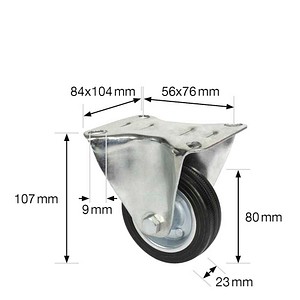 4001073010039 - Transportgeräte-Bockrolle RO 8184 silber 4001073010039 WAGNER design yourself