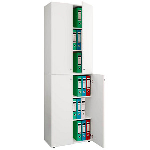 4051814427534 - Büroschrank mit 6 Fächern moderner Aktenschrank mit Drehtüren Maße ca H 220 x B 70 x T 40cm – Lona 6-Fach