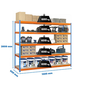 8435104951088 - Schwerlastregal SIMONFORTE CHIPBOARD 8435104951088 blau orange 1500 x 450 x 2000 cm 8435104951088 Simonrack 8435104951088 - Schwerlastregal SIMONFORTE CHIPBOARD 8435104951088 blau orange 1500 x 450 x 2000 cm 8435104951088 Simonrack