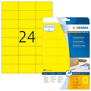 480 HERMA Etiketten 4466 gelb 70,0 x 37,0 mm