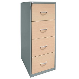 4260090172759 - Hängeregistraturschrank ahorn silber 4 Schubladen 111020 4260090172759 111020