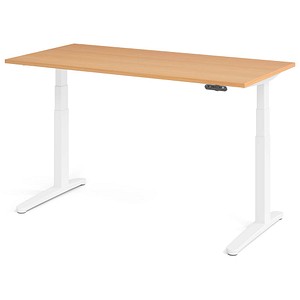 4032062168646 - HAMMERBACHER XBHM16 elektrisch höhenverstellbarer Schreibtisch buche rechteckig C-Fuß-Gestell weiß 1600 x 800 cm 4032062168646 - HAMMERBACHER XBHM16 elektrisch höhenverstellbarer Schreibtisch buche rechteckig C-Fuß-Gestell weiß 1600 x 800 cm