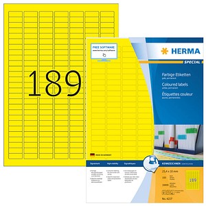 4008705042376 - HERMA Farbige Etiketten 4237 Gelb Rechteckig 25 x 10 mm 100 Blatt à 14 Etiketten 4008705042376 - HERMA Farbige Etiketten 4237 Gelb Rechteckig 25 x 10 mm 100 Blatt à 14 Etiketten