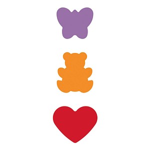 4001868070194 - Stanzer HERZ BÄR SCHMETTERLING 1 3er-Set in bunt