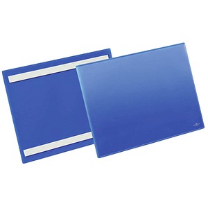 Durable Etikettentaschen selbstklebend A4 quer blau VE=50 Stück