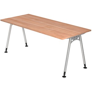 4032062027950 - HAMMERBACHER AS19 höhenverstellbarer Schreibtisch nussbaum rechteckig A-Fuß-Gestell silber 1800 x 800 cm 4032062027950 - HAMMERBACHER AS19 höhenverstellbarer Schreibtisch nussbaum rechteckig A-Fuß-Gestell silber 1800 x 800 cm