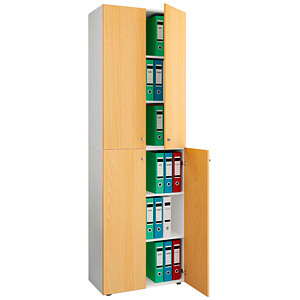 4051814427909 - Büroschrank mit 6 Fächern moderner Aktenschrank mit Drehtüren Maße ca H 220 x B 70 x T 40cm – Lona 6-Fach